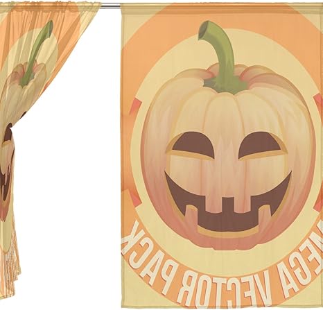 Amazon 2ピースチュールボイルウィンドウルーム装飾用薄手カーテン ハッピーハロウィンかわいいゴーストspooky Pumpkin絵文字cemetery Bat魔女蜘蛛の巣 2つパネルガーゼカーテンドレープ飾り布55 X 78インチ 55x84x2 In ブルー Gp112c126s168 キッチン用品