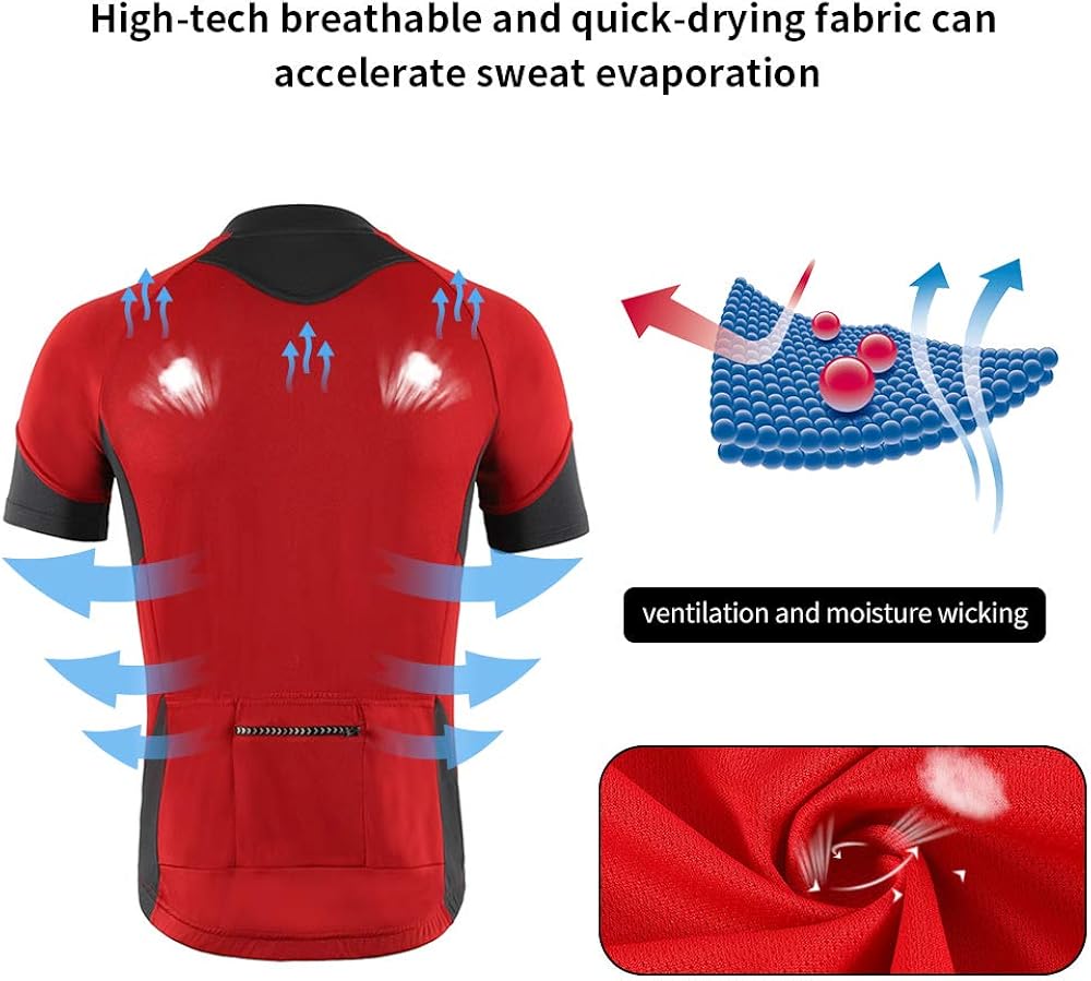 Dooy Cycling Bike Jersey Men Short/Long Sleeve Biking Shirts with 3+1 RearPockets, Breathable Quick Dry Bicycle Jerseys : Clothing