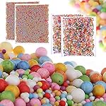 [4-Pack] Foam Balls for Slime,Mini-Medium Assorted Sizes Styrofoam Balls (0.08-0.32 inch) for Kids, Household School Arts Crafts Supplies, DIY Wedding and Party Decoration (Mixed Colors)