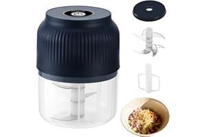 Household Electric Garlic Crusher, 350ml Garlic Mincer Electric with Lid, 6 Blades Mini Electric Food Chopper for Onion, Ging