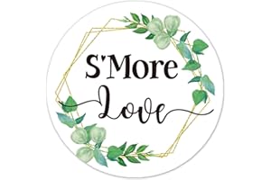KORTTITALO 50 PCS Greenery S'More Love Wedding Favor Sticker for Welcome Bags, Wedding Favor Stickers for Wedding Gift, 2 Inch Round Stickers