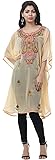 Georgette Kashmiri Embroidered Kaftan Tunic Top Dress Hippie Beach wear Overcoat Top