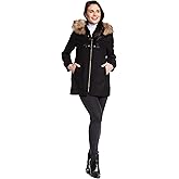 Nine West Outerwear womens Faux Fur Trim Hood Toggled Jacket