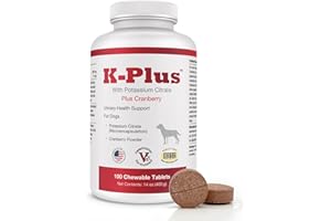 PET HEALTH SOLUTIONS K-Plus Potassium Citrate Plus Cranberry Supplement for Dogs - UTI Remedy Chewable Tablets - Supports Bladder Health - For Every Dog Breed (100 Tabs)