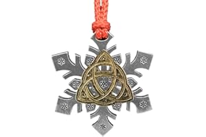 CREATIVE PEWTER DESIGNS Handcrafted Gold Plated Celtic Knot Hanging Snowflake Ornament for Decorating Holiday Wreaths and Christmas Trees - Made in United States - SKU GG026SF