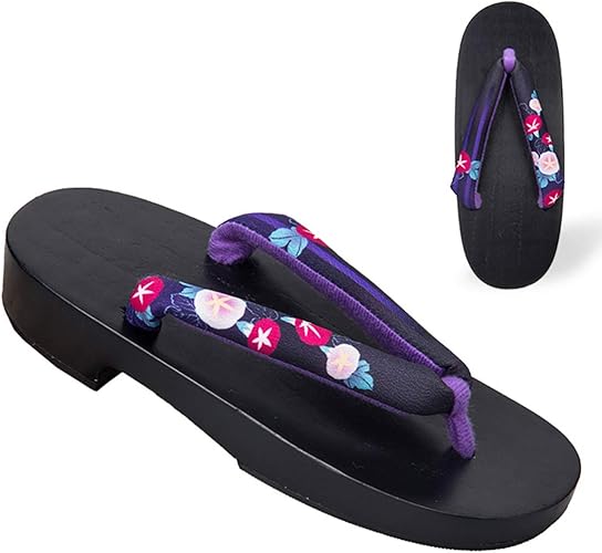 Amazon Cnstone 下駄 焼桐 黒台 レディース 下駄サンダル 和柄 朝顔柄 桜柄 サクラ 花柄 かわいい サンダル 浴衣 着物 履物 花火大会 お祭り 花火大会 夏祭りビーチ 24 0cm 朝顔柄 01 下駄 草履