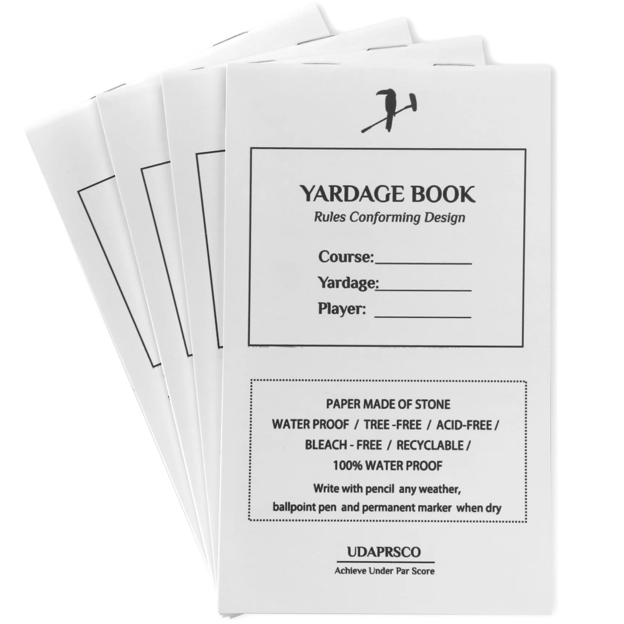 UDPARSCO - Golf Yardage Book (4 Pack) UDPAR Golf Yardage Book (4-Pack) PGA Blank Templates Rite in the Rain All Weather Golf Notebook USGA Conforming