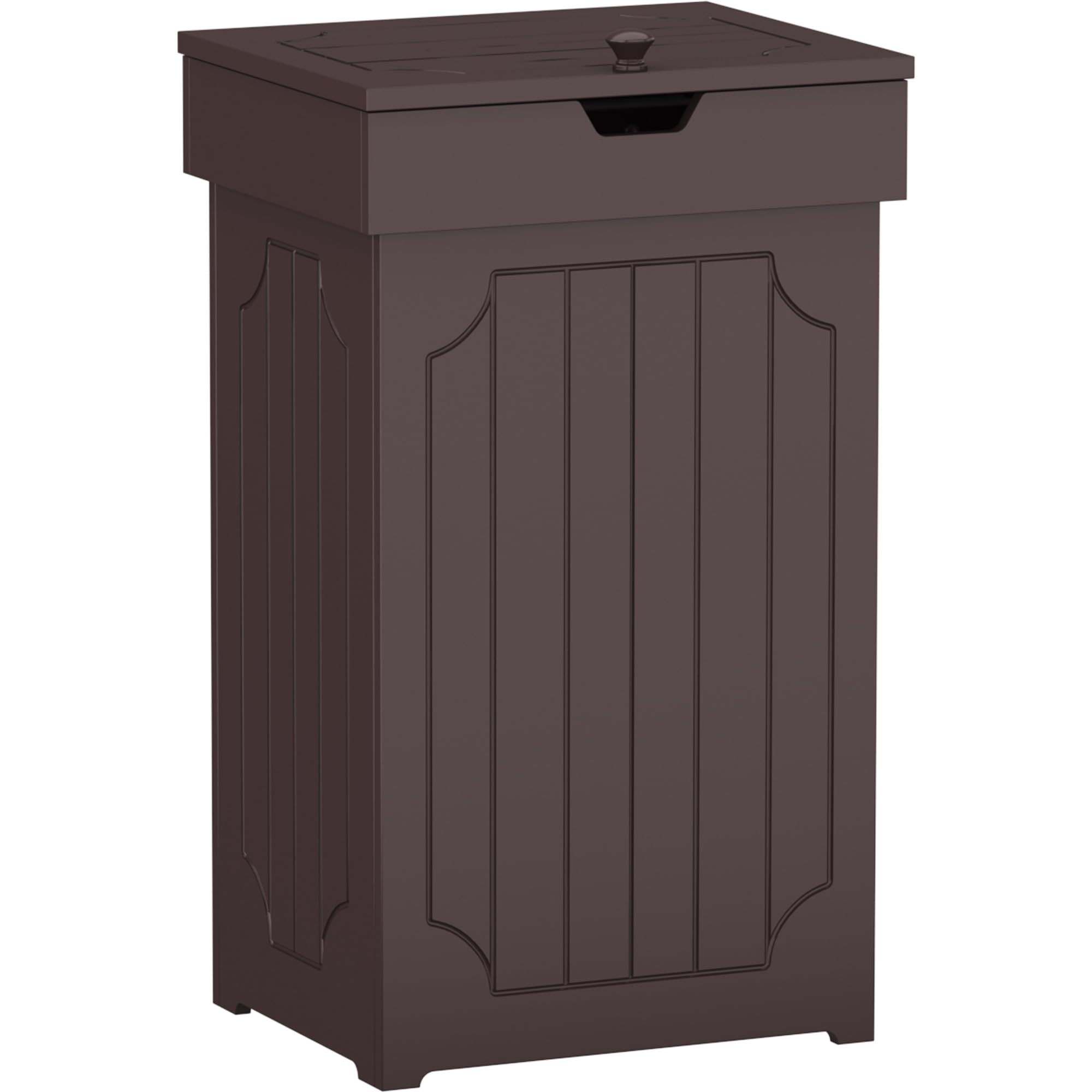 Photo 1 of Function Home Trash Can Cabinet, 13 Gallon Kitchen Garbage Can, Wooden Recycling Trash Bin, Freestanding Dog Proof Trash Can, Farmhouse Trash Cabinet with Lid for Home Kitchen Living Room, Coffee