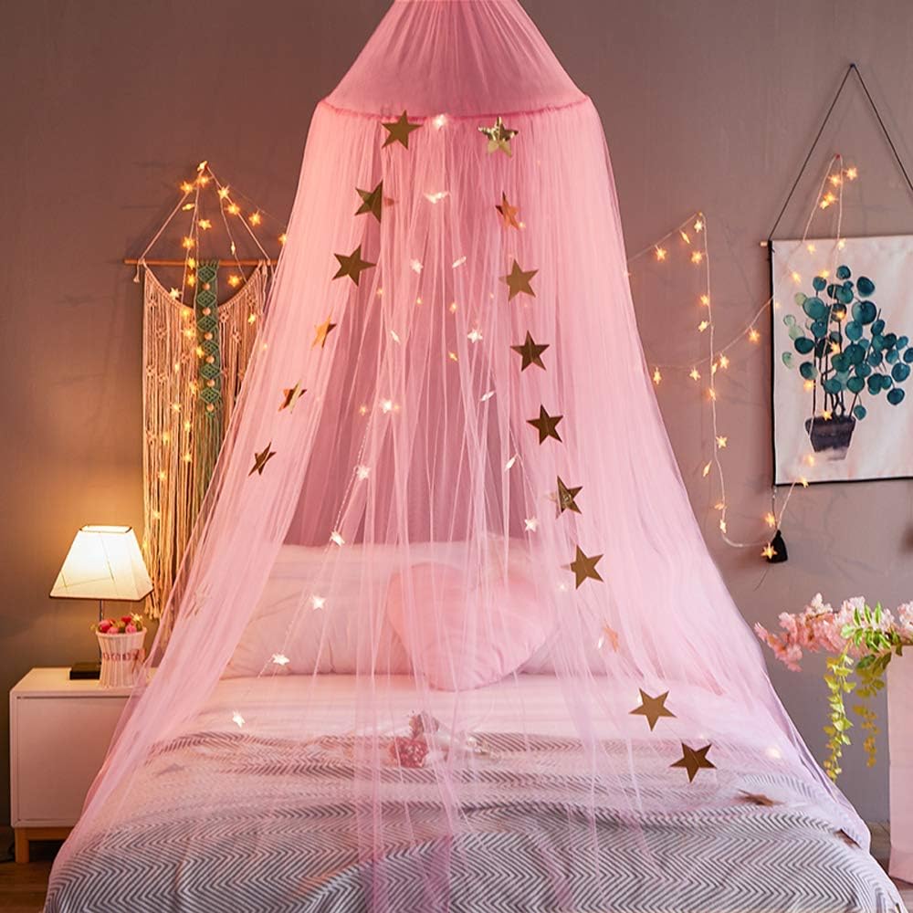 girls pink bed canopy