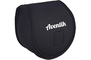 Aventik Neoprene Fly Fishing Reel Case Pouch Cover Fitting 5/6 7/8wt Fly Reel Storage (Black, 1-PACK 7/8)