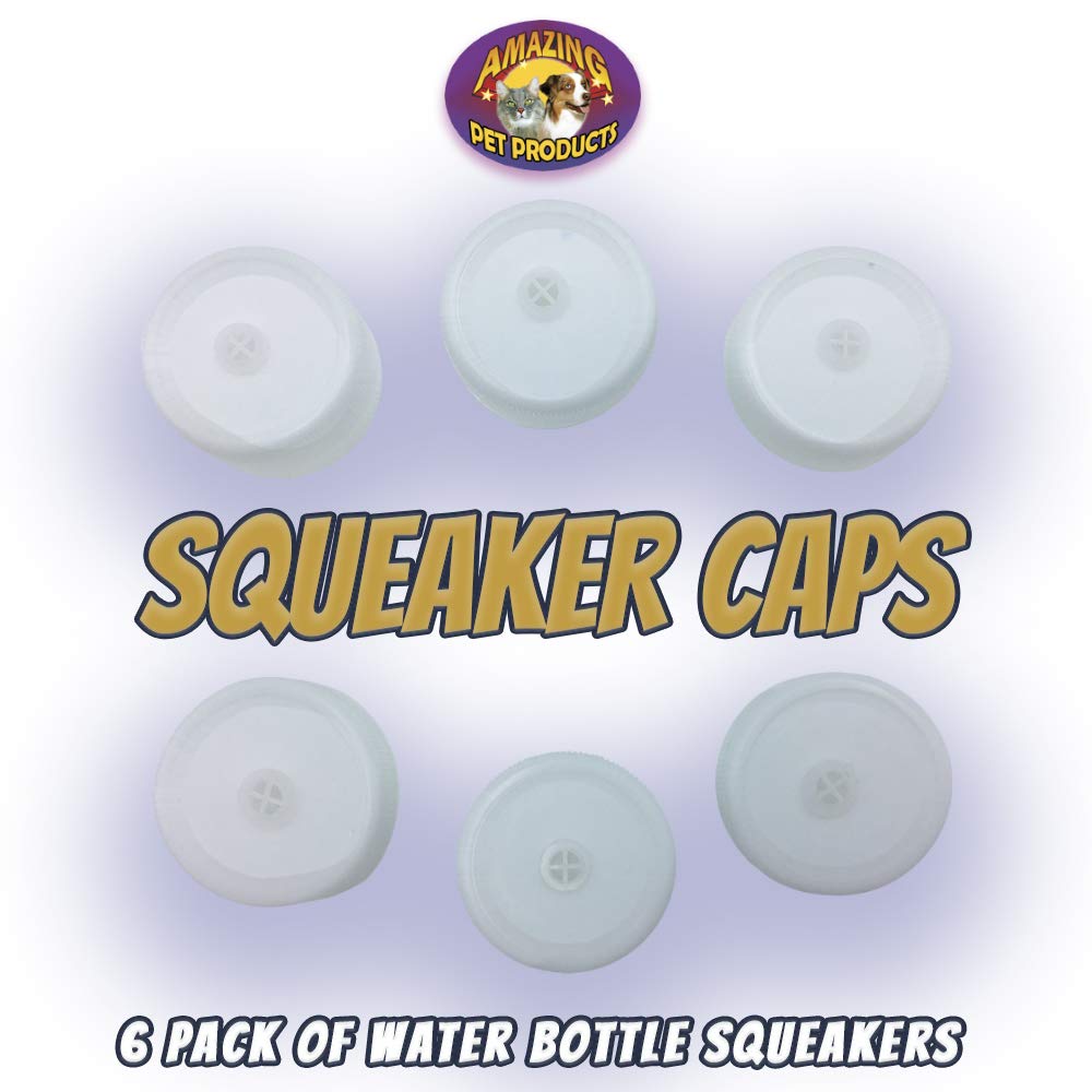 6 Pack of Squeaker Caps for Amazing Pet Bottle Shaggies Fits Most Plastic Bottles