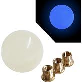 HiSport Luminous Shifter Knob Glow Light Round Ball Shift Knob Universal 5 6 Speed with 3 Adapters for Manual Car M 8 * 1.25, M 10 * 1.25, M 10 * 1.5, M 12 * 1.25 (Cream to Blue)
