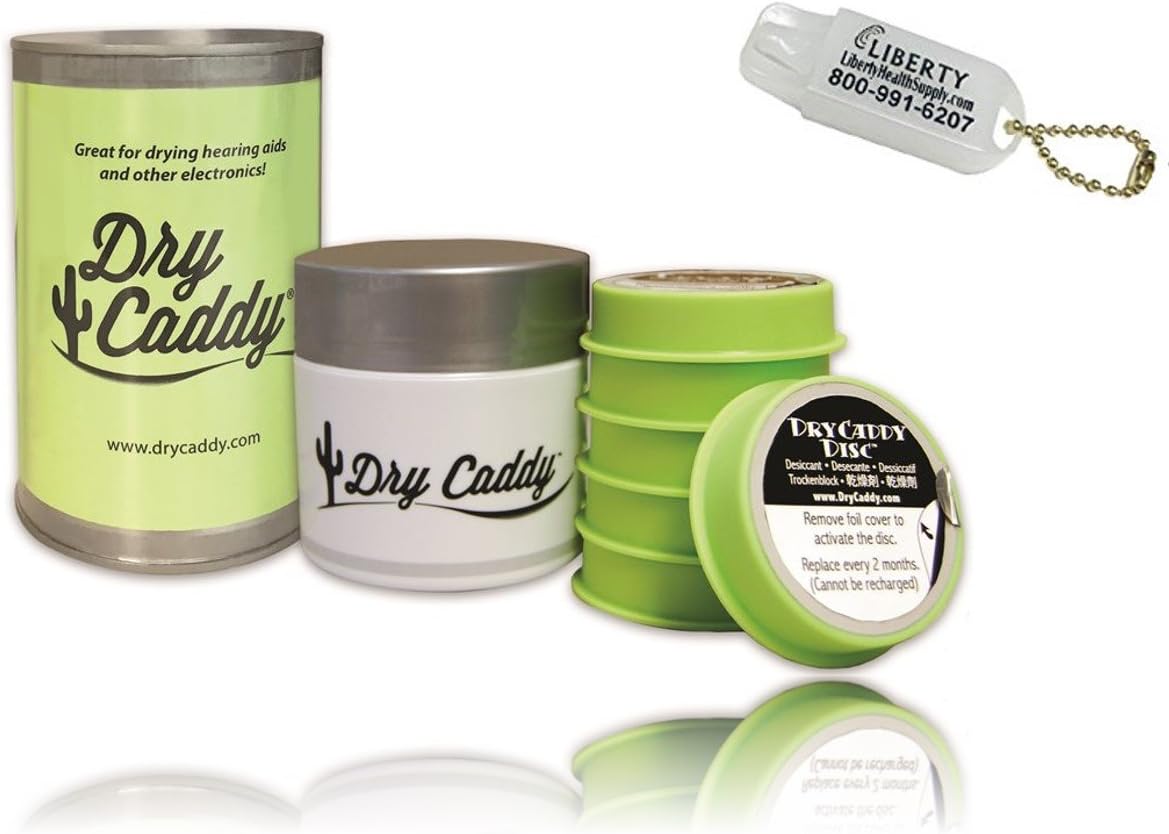 DryCaddy on The Go Hearing Aid Drying System - Includes Free Liberty Keychain Battery Holder