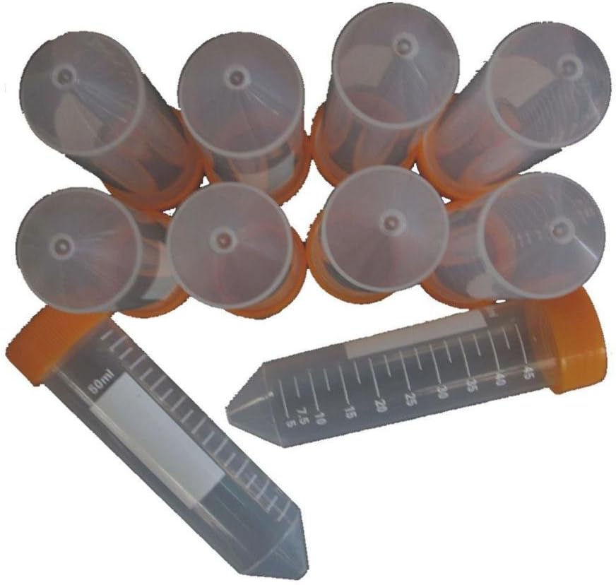 Top Quality Plastic Clear Bottom Tip Test Tube Centrifuge Tubes 50mL Pack Of 10