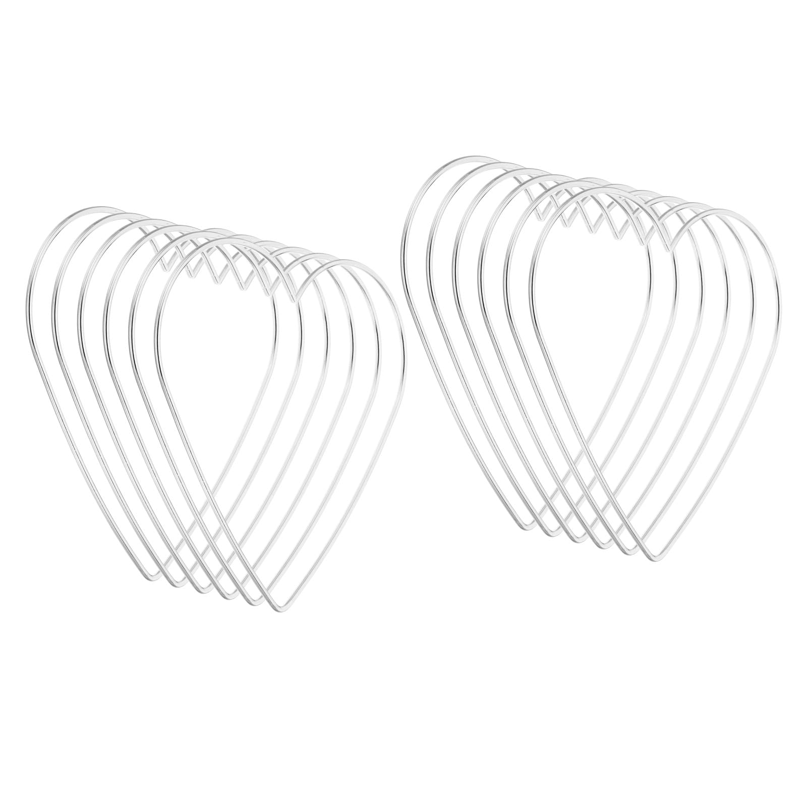 PATIKIL 6inch Dream Catcher Rings, 12 Pcs Metal Heart Shape Macrame Wreath Floral Ring Hoop for Home DIY Craft Wedding Wall Hanging Decorations, White Silver