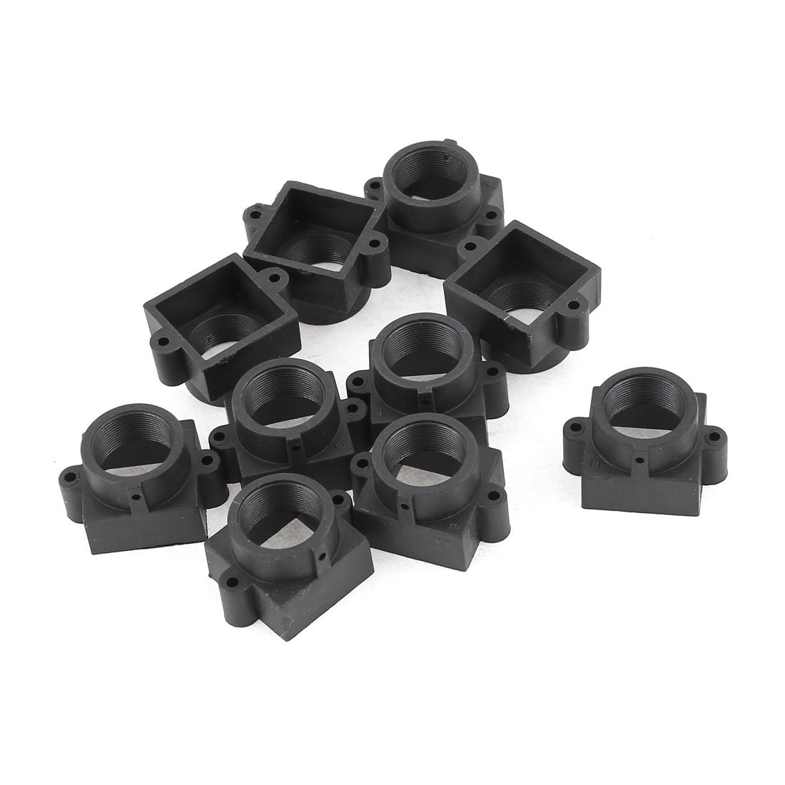 sourcing map 10 Pcs S Mount M12 Board Lens Holder 20mm Screw Spacing Black for CCTV Camera