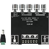 2.1 Channel Bluetooth 5.0 Audio Power Amplifier Board, JR-MT21 50 * 2+100W HiFi Subwoofer Audio AMP with Treble and Bass Control BT and AUX Inputs Module, DC12-24V Stereo AMP Module for DIY Speakers.