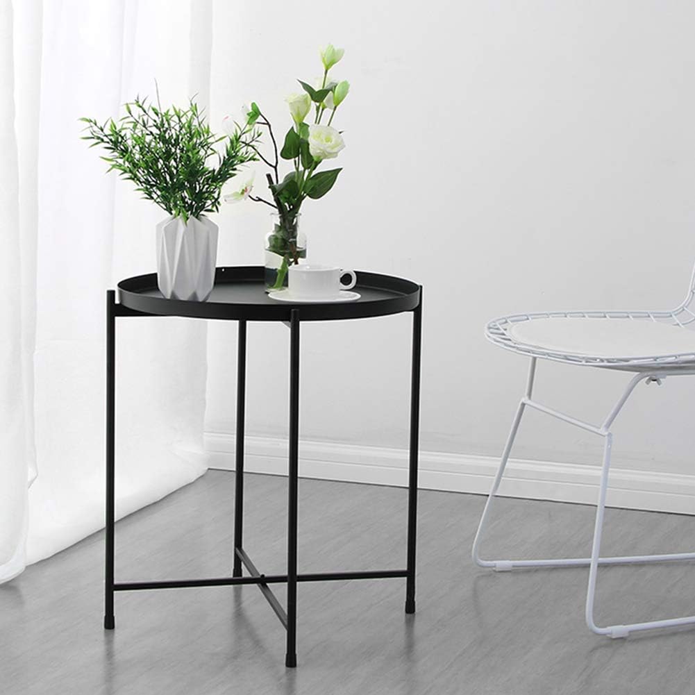 Tray Metal End Table Side Table Round Tray Removable Tray Outdoor