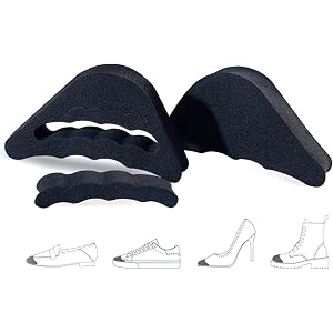 1 Pair Soft Memory Foam Adjustable Shoe Filler, Big Toe Plug Foot Brace Shoe Pads Unisex Shoe Too Big Inserts for High Heel W