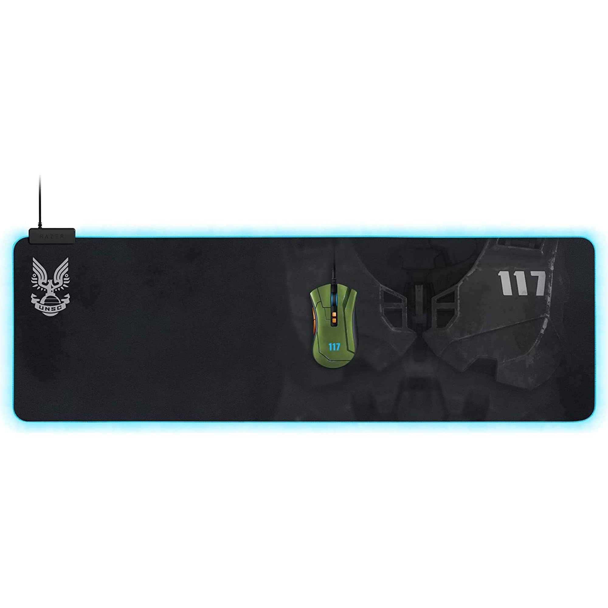 Razer Goliathus Extended Chroma - Soft Extended Gaming Mouse Mat with Razer Chroma RGB Lighting (Cable Holder, Fabric Surface, Quilted Edge, Optimized for all Mice) HALO Infinite Ed.