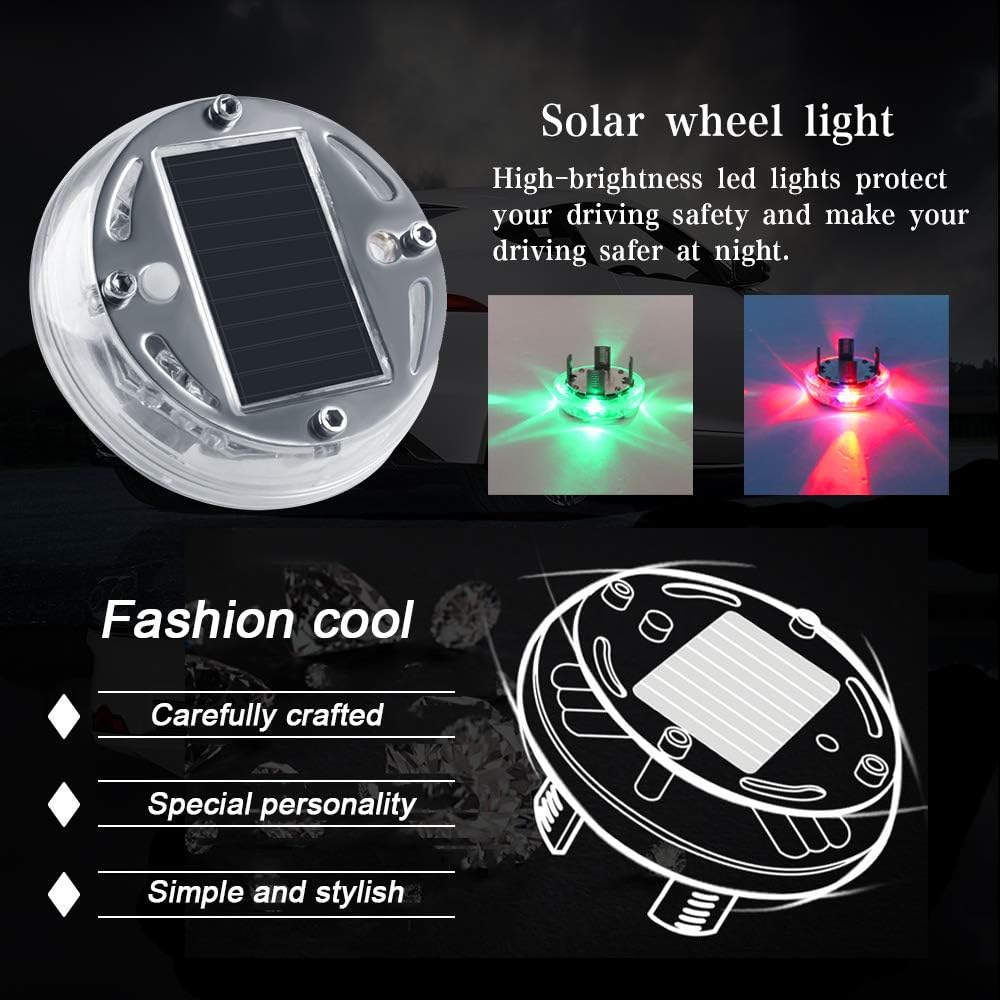 Sidaqi Car Tire Wheel Lights,4PCS Solar Energy Car Wheel Hub Lamp Hot Wheel Lights with Motion Sensors Colorful LED Tire Light Decorative Lights Waterproof for Car Auto Motorcycles Bicycles: Automotive