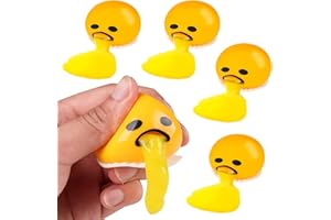DICTAMNI 4Pcs Yellow Round Vomiting & Sucking Lazy Egg Yolk, Puking Stress Ball, Vomiting Egg Yolk,Funny Puking Stress Ball ,Stress Relief Fidget Toys