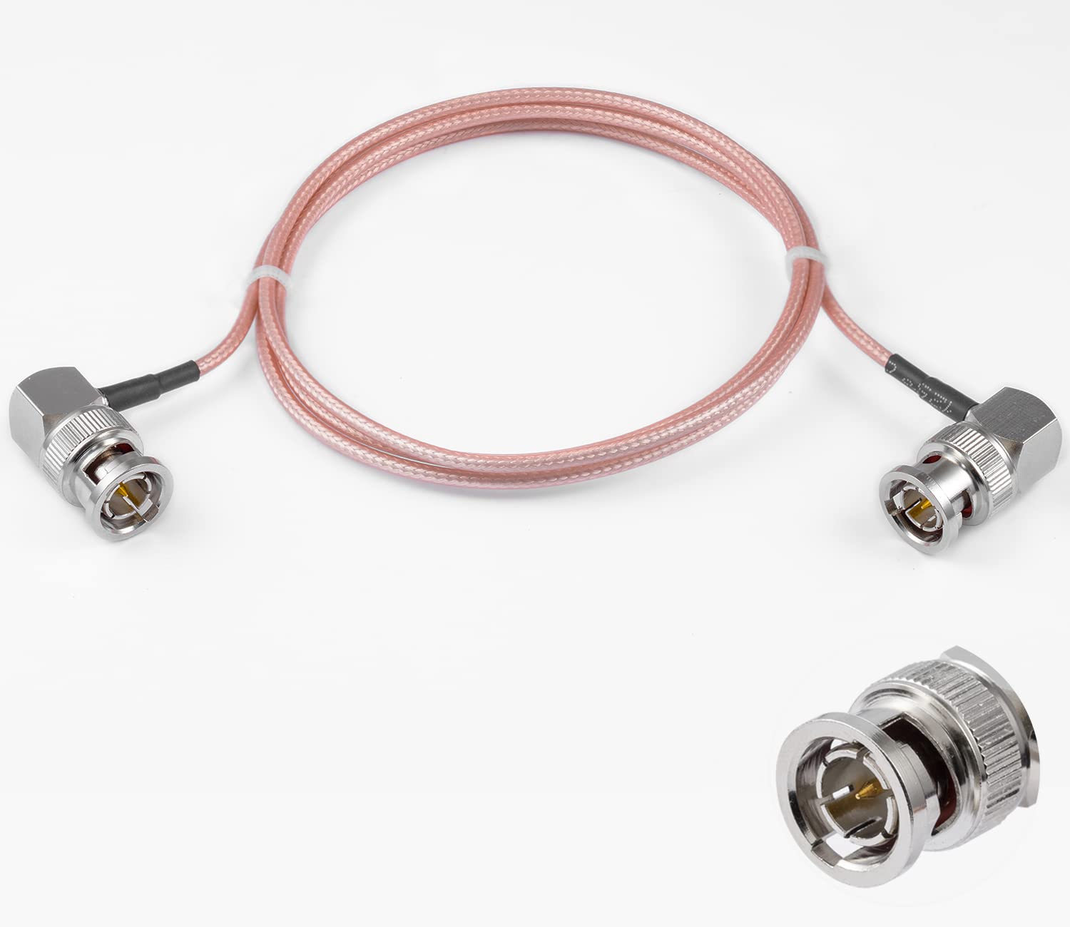 Vecys BNC Male Right Angle to BNC Male Right Angle Cable 75ohm HD-SDI RG179 RF Coaxial Pigtail Jumper Cable 3ft/1m for VCR Camera Marine CB Radio CCTV Monitor