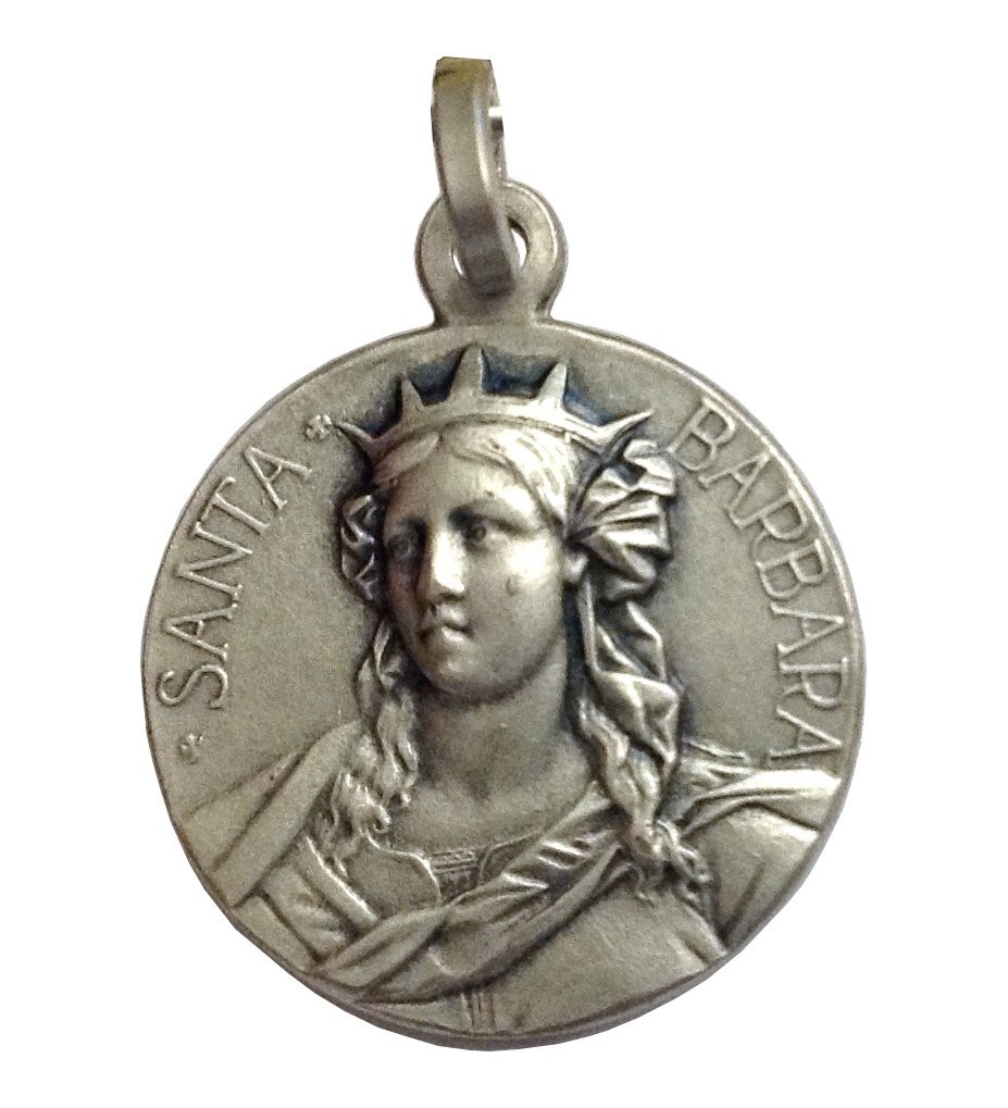 925 Sterling Silver Saint Barbara Medal