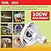 UVA UVB Mercury Vapor Bulb - 100W Sun Simulating Bulb High Intensity UVA UVB Light Heat Bulb For Reptile and Amphibian Use (Mercury Vapor Bulb)