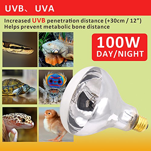 UVA UVB Mercury Vapor Bulb - 100W Sun Simulating Bulb High Intensity UVA UVB Light Heat Bulb For Reptile and Amphibian Use (Mercury Vapor Bulb) - Thumbnail 2