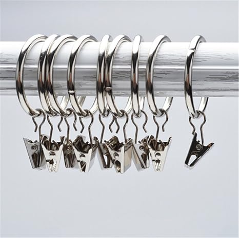 Amazon Com Tmrow 1pc Metal Chrome Shower Curtain Clips Rings