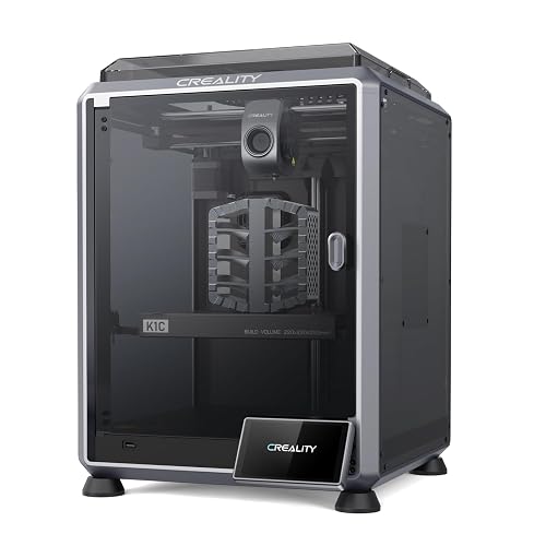 Creality K1C 3D Printer, 600mm/s Fast Speed Clog-Free Extruder Auto Leveling 3D Printers with AI Camera for 300°C Printing,Switchable Silent Mode Reliable Carbon Fiber 3D Printing 220*220*250mm(Black)