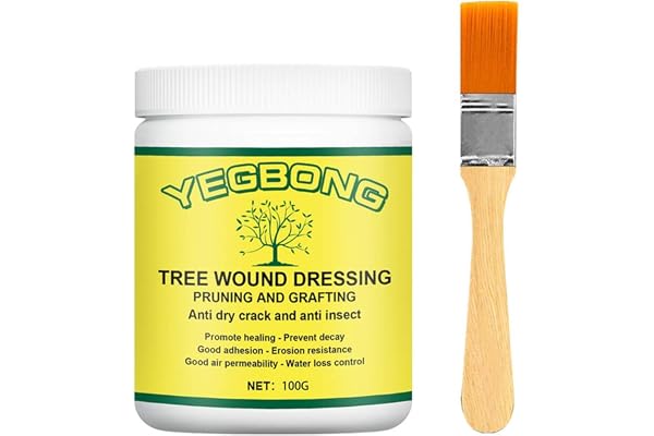 100g Professional Tree Wound Sealer & Pruning Sealant with Brush – Grafting Wax for Damaged Trees, Bonsai, Shrubs – Prevents