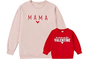 Winioder Mommy and Me Matching Outfits Letter Print Crewneck Pullover Sweatshirt Long Sleeve Shirt Tops Baby Clothes