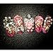 Dongcrystal 24pc 3D False Nails Bling Glitter Fake Full Nail Tip Floral Rhinestone Decor Bowknot Nail Art
