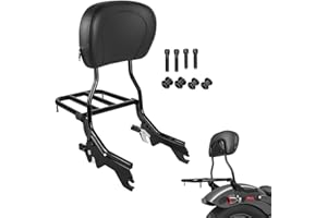 AUFER Passenger Upright Backrest Sissy Bar With Luggage Rack Docking Hardware Kits Compatible With For 2018-2024 Softail FLSL