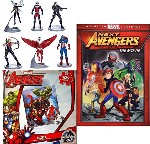 Marvel Avengers Assemble animated series Next: Heroes of Tomorrow + Jigsaw puzzle + Action Figure Captain America, Ant Man, Hawkeye, Falcon, Wasp, Winter Soldier 6 PVC characters