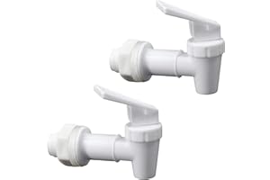 Hgzaccompany Replacement Cooler Faucet Water Bottle Jug,Water Dispenser Tap Set,BPA-Free Plastic Spigot Spout Water Beverage Lever Pour Dispenser Valve,Water Crock Tap (2 White)