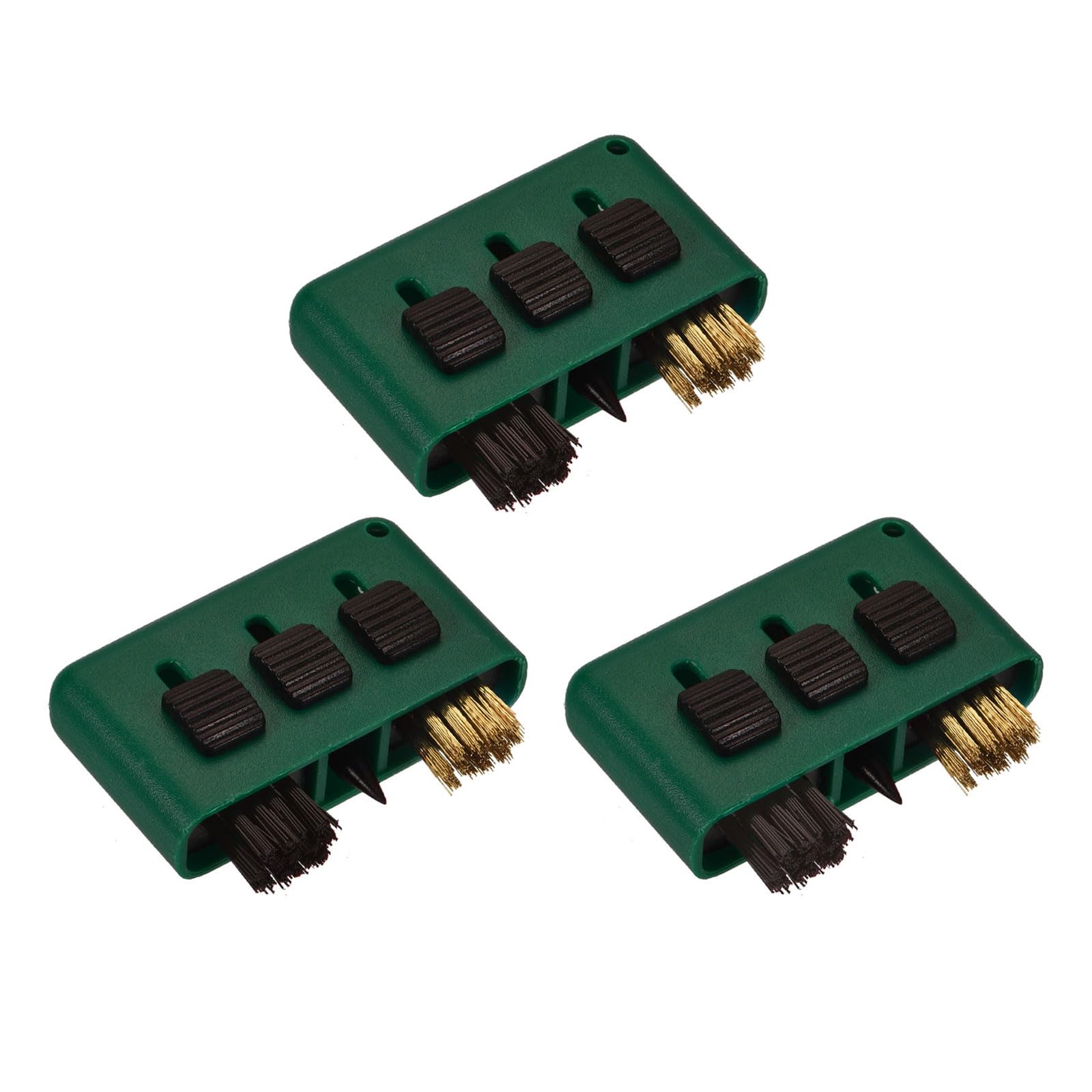 M METERXITY 3 Pack Golf Club Brush - Golf Club Groove Cleaner 3 in 1 Bristle Head Cleaning Tools, Retractable, Apply to Outdoor (Green)