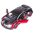 Berry President 1:32 Diecast Scale Model Alloy Supercar Model Vehicle Simulation Toy for Children Electric Pull Back Cars Sound & Light (Red)
