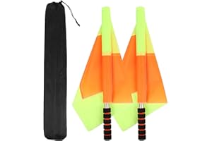 KAKALOTE 2Pcs Linesman Referee Flag, Water Proof Referee Soccer Flag with Storage Bag for Sports Match Soccer Football