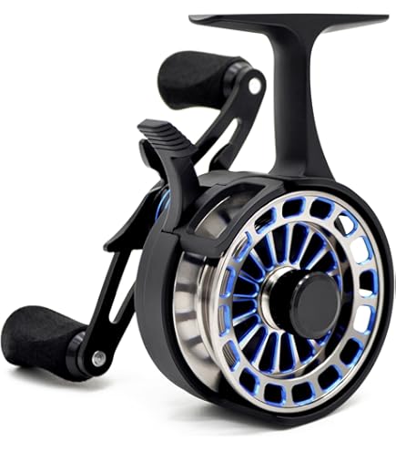 Amazon.com : 13 Fishing - Descent Aluminum - Inline Ice Fishing Reel -  2.7:1 Gear Ratio - Left Hand Retrieve (Aluminum Spool Gen 2 Design) -  D2AL-2.7-LH, Black/Red : Sports & Outdoors