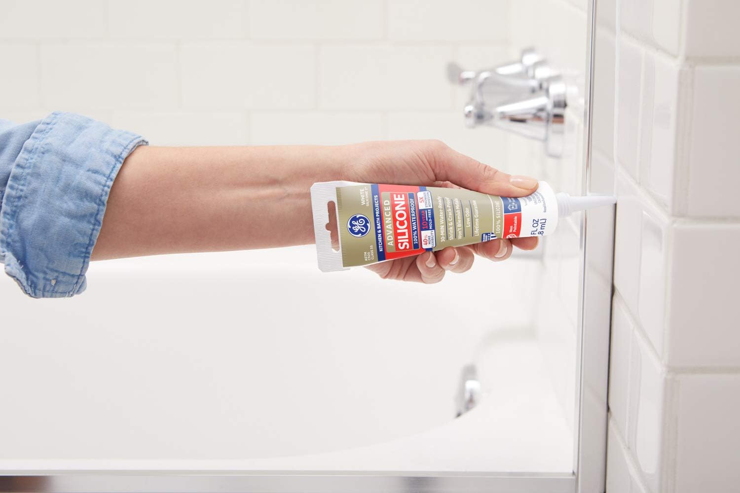 GE Sealants & Adhesives GE284 Advanced Silicone 2 Kitchen & Bath Sealant, 2.8oz, Clear: Home Improvement