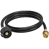 Kohree 6FT Propane Adapter Hose 1lb to 20lb Converter for Weber Q Gas Grill, Propane Tank Hose Adapter for Buddy Heaters, Col