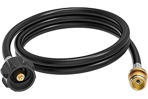 Kohree 6FT Propane Hose Adapter 1lb to 20lb, Propane Tank Hose for Buddy Heaters, QCC1/Type1 Propane Hose Connect to 1lb Appliance to 20lb Tank for Weber Q Gas Grill, Coleman Camping Stove