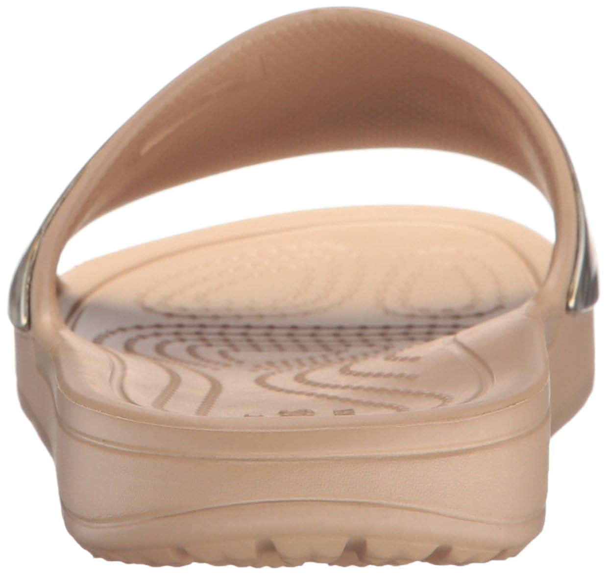 crocs women s sloane graphic metallic slide