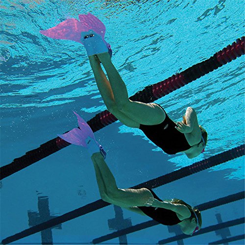 Chezaa Mermaid Mono Fin Swimming Mermaid Flipper Tails for Girls Kids with Monofin (Pink)