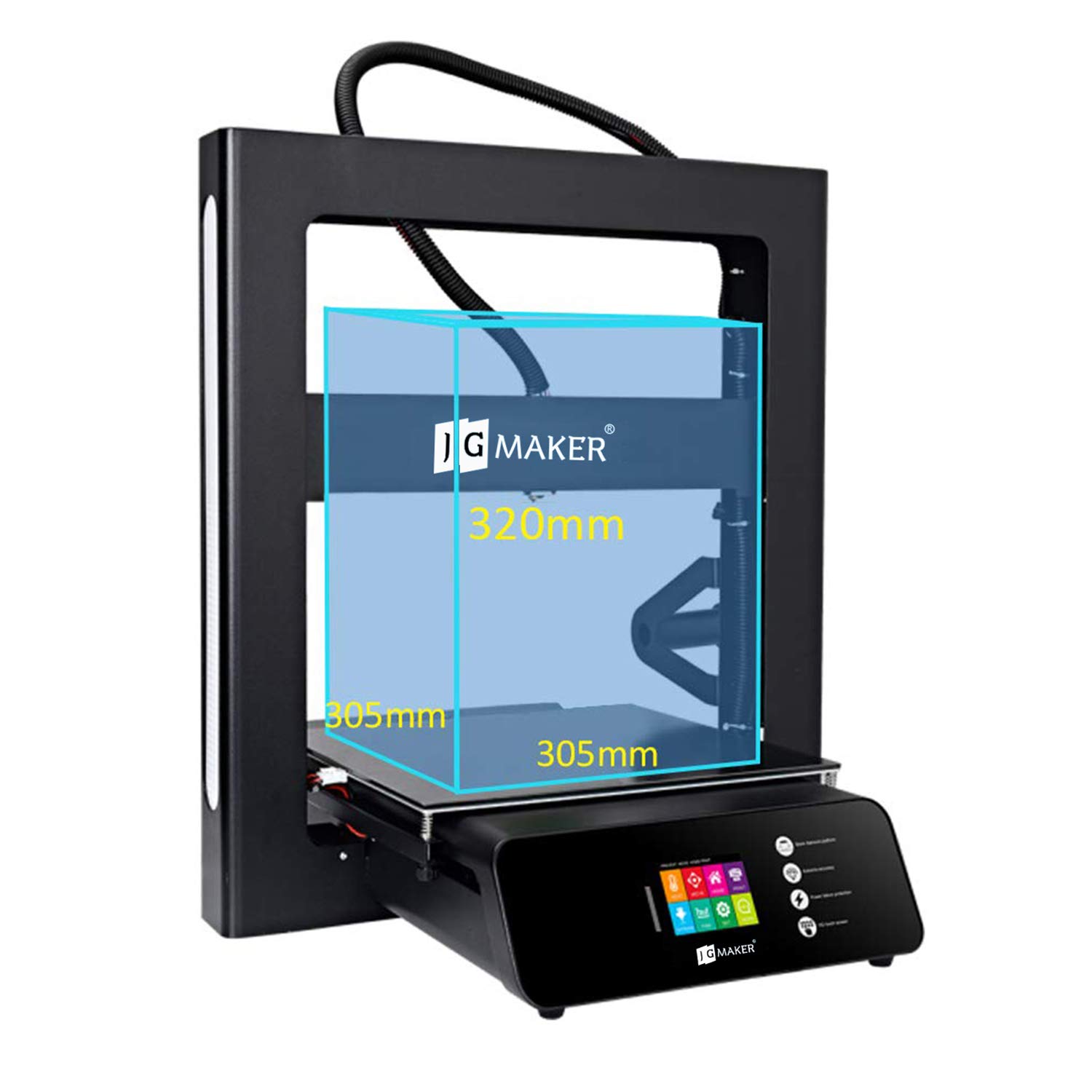 JGMAKER 3D Printer A5S DIY Kit Aluminum Color Touch Screen Upgrade Desktop 3D Printing Machine PLA Filament Large Build Size 305x305x320mm