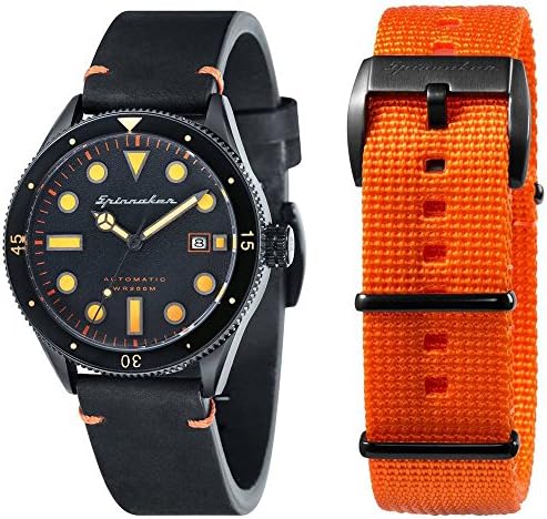 Spinnaker Mens Cahill Vintage Diver Watch - Black