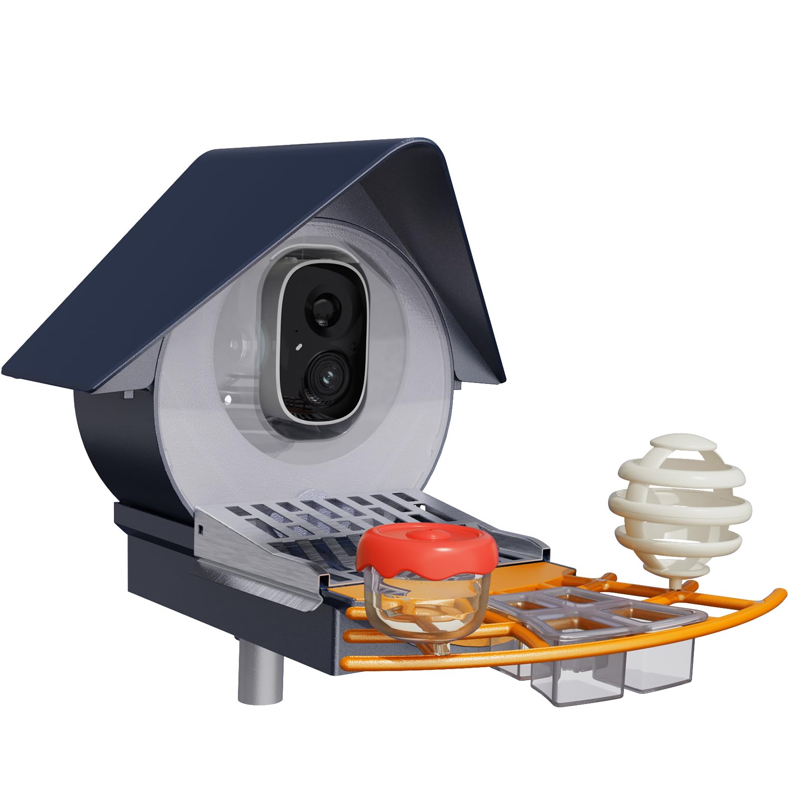 Photo 1 of Birdkiss Smart Camera Bird Feeder with Solar Pannel, DIY Different Add-ons Including Seed Guard, Suet Ball, Jelly Feeder, Mini Hummingbird Feeder, AI Identify, Ideal Presents for Women